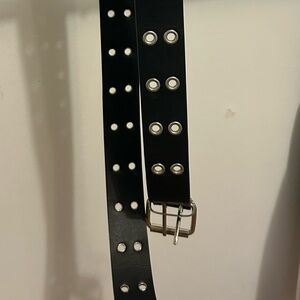Black Belt with Silver Eyelets
